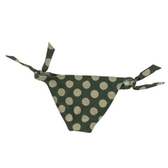 Xhilaration Womens Olive Polka Dot Cheeky Side Tie Bikini Bottom Size Small - Picture 4 of 5